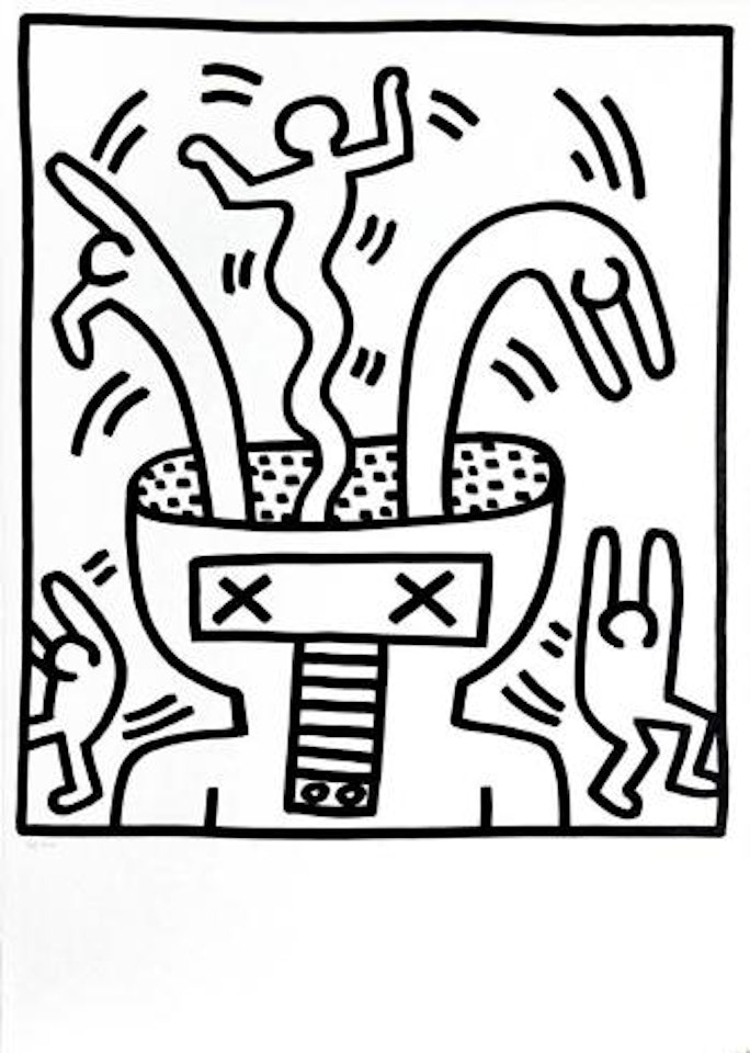 Untitled (from Lucio Amelio Gallery Portfolio) ,
1983 by Keith Haring