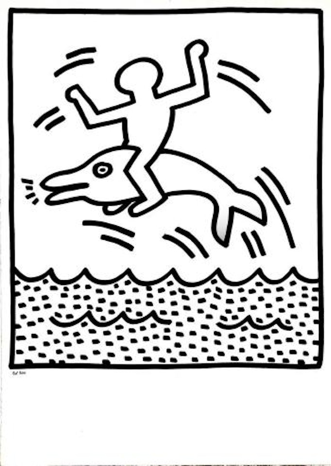 Untitled (from Lucio Amelio Gallery Portfolio) ,
1983 by Keith Haring