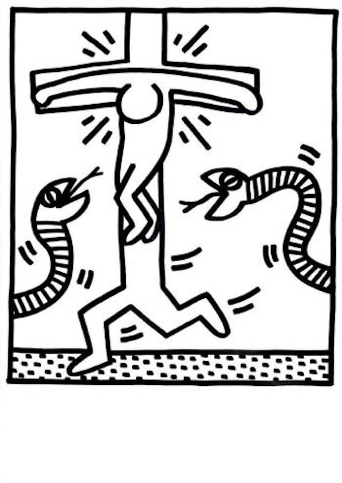 Untitled (from Lucio Amelio Gallery Portfolio) ,
1983 by Keith Haring