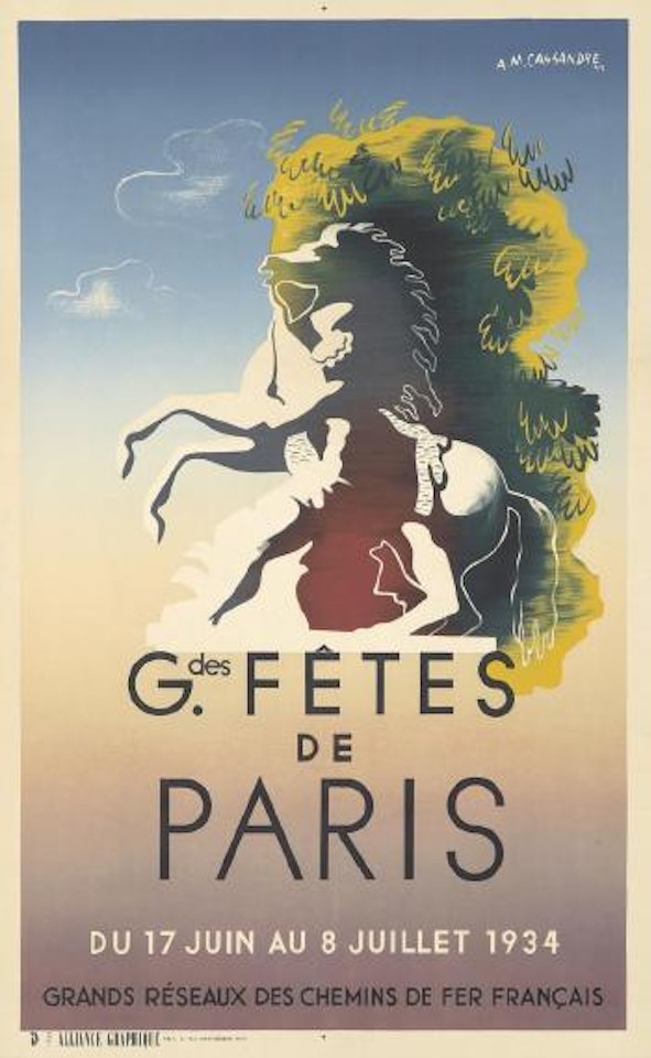 Grandes Fêtes de Paris ,
1934 by Cassandre (Adolphe Jean-Marie Mouron)