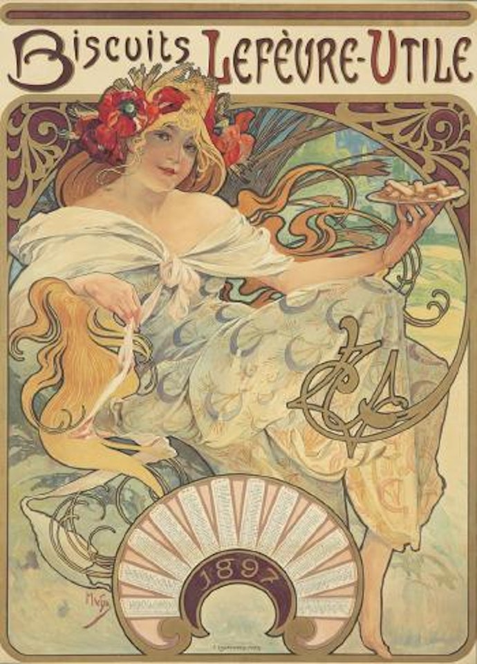 Biscuits Lefèvre-Utile ,
1897 by Alphonse Mucha