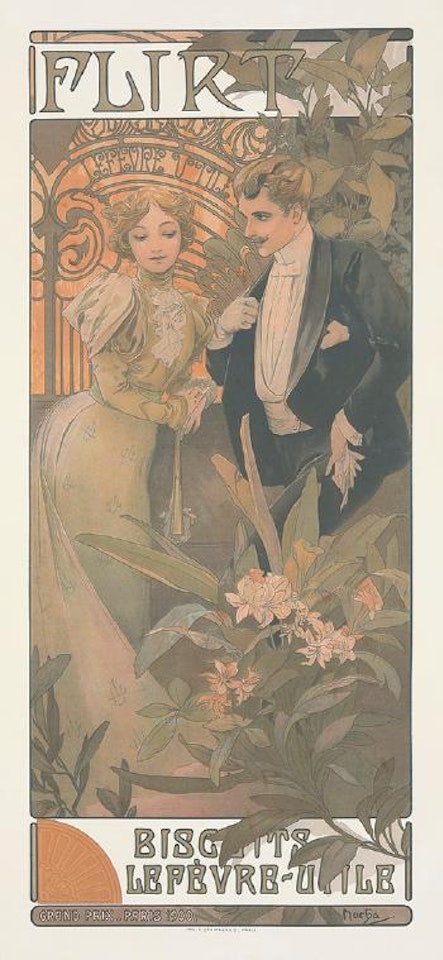 Flirt ,
1899 by Alphonse Mucha