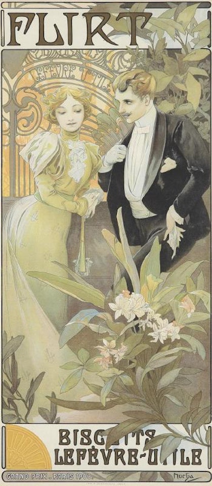 Flirt ,
1900 by Alphonse Mucha