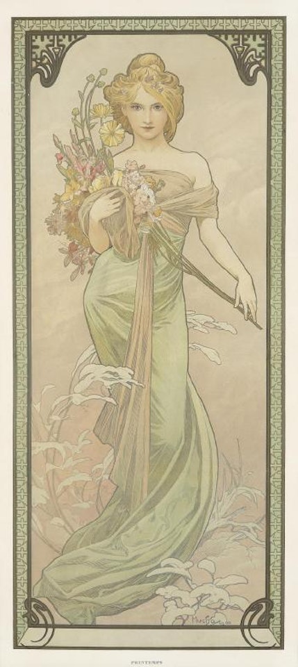 The Seasons/Spring ,
1900 by Alphonse Mucha