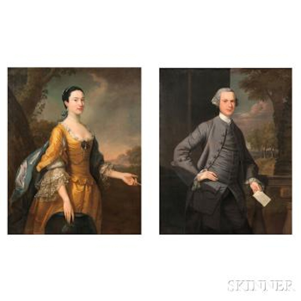 Mr. James Hilhouse of Cornwallis House; Clifton and Mrs. Hilhouse ,
1755 by Thomas Hudson