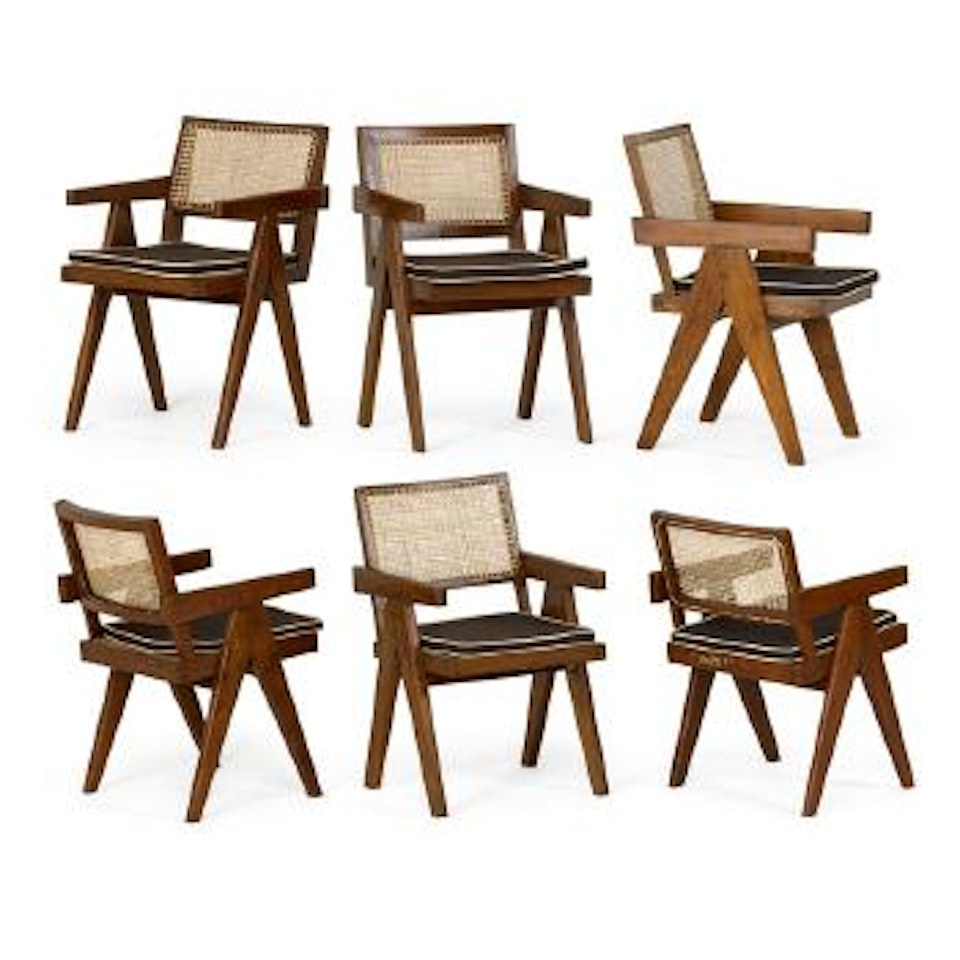 V-leg armchairs from the Chandigarh administrative buildings , by Pierre Jeanneret