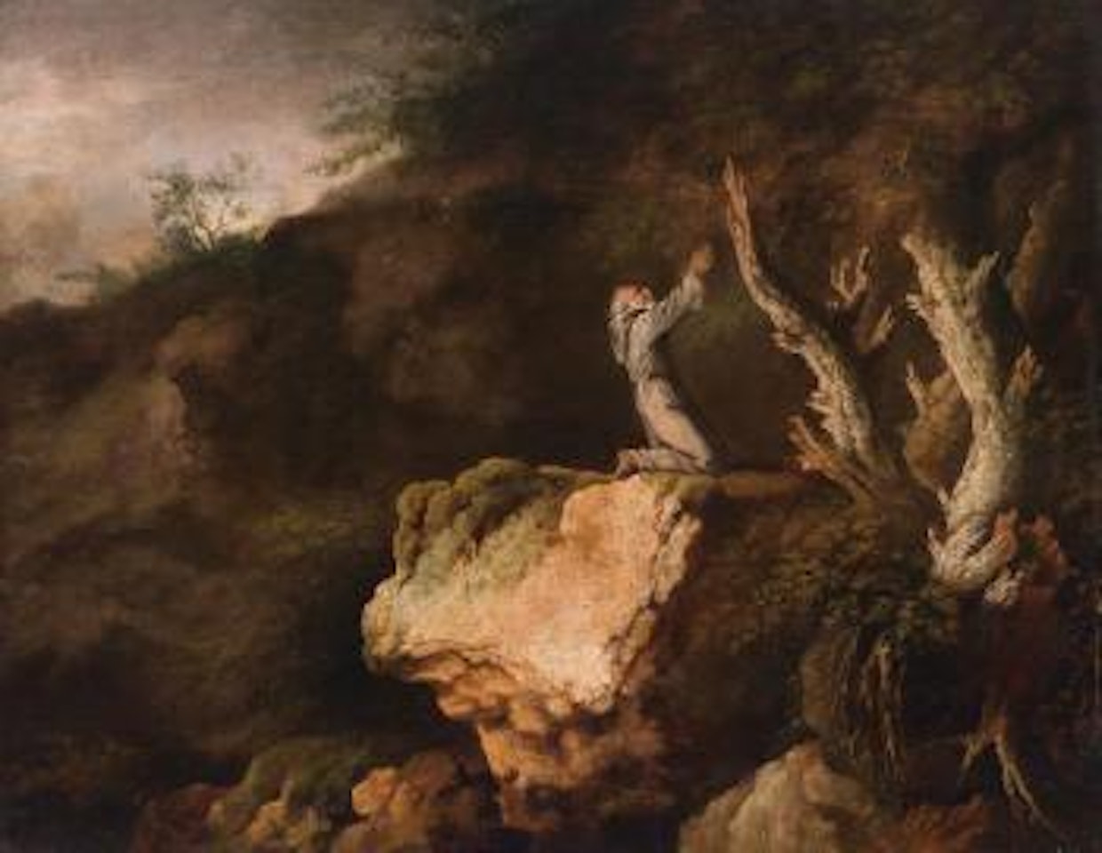 A Monk in a Landscape , by Christian Wilhelm Ernst Dietrich