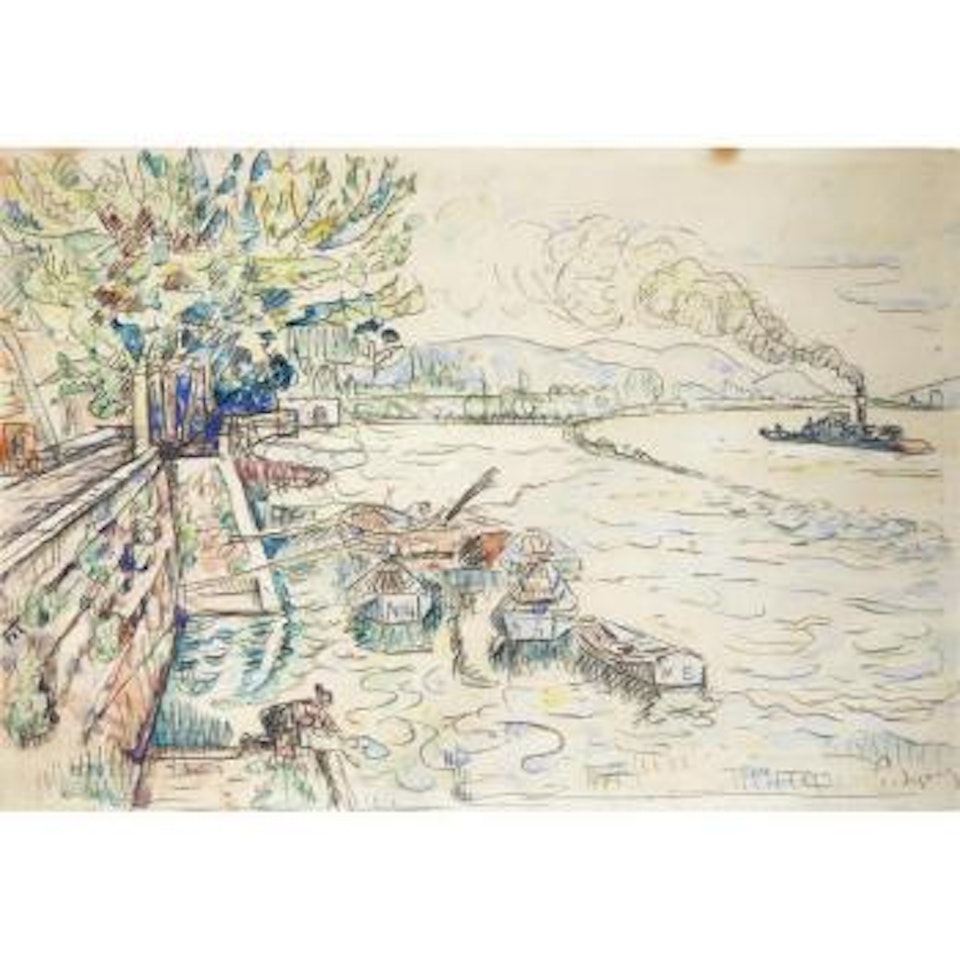 Bourg-Saint-Andéol, Les Quais Du Rhône ,
Circa
1925 by Paul Signac