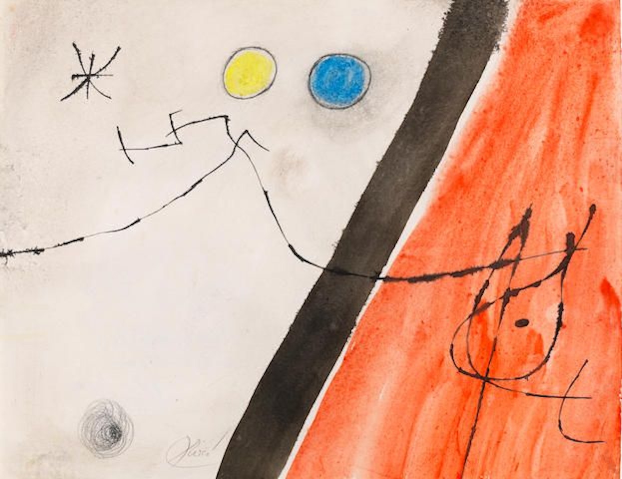 Oiseau, étoile, constellations I by Joan Miró