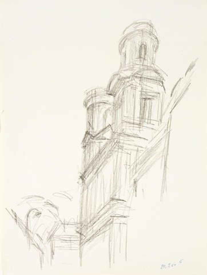 L'Eglise Saint-Sulpice vue depuis la rue Férou by Alberto Giacometti