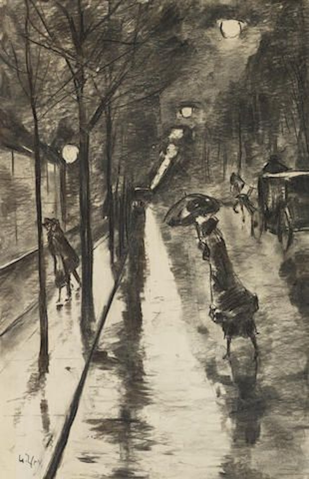 Bellevuestraße am Abend, Berlin by Lesser Ury