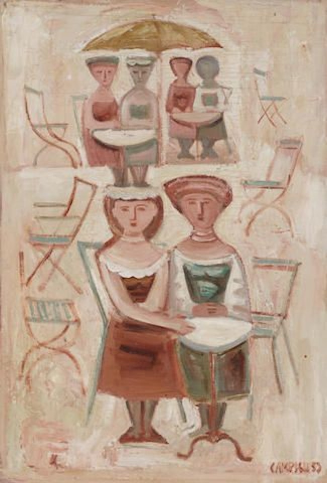 Donne e tavolini by Massimo Campigli