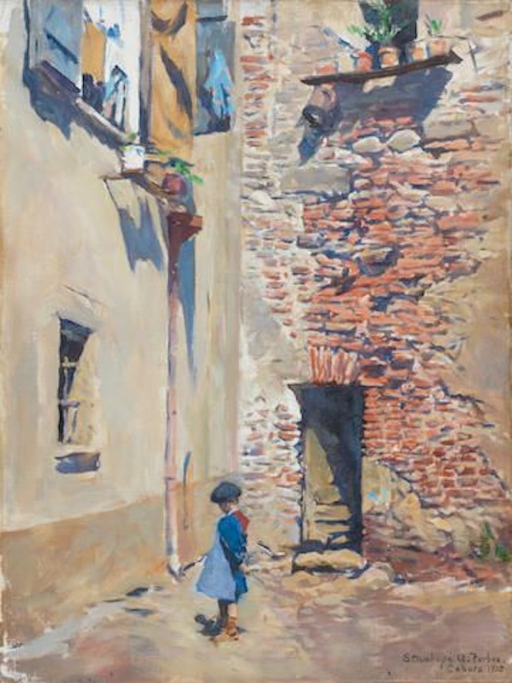 A girl in a courtyard, Cahors by Stanhope Alexander Forbes
