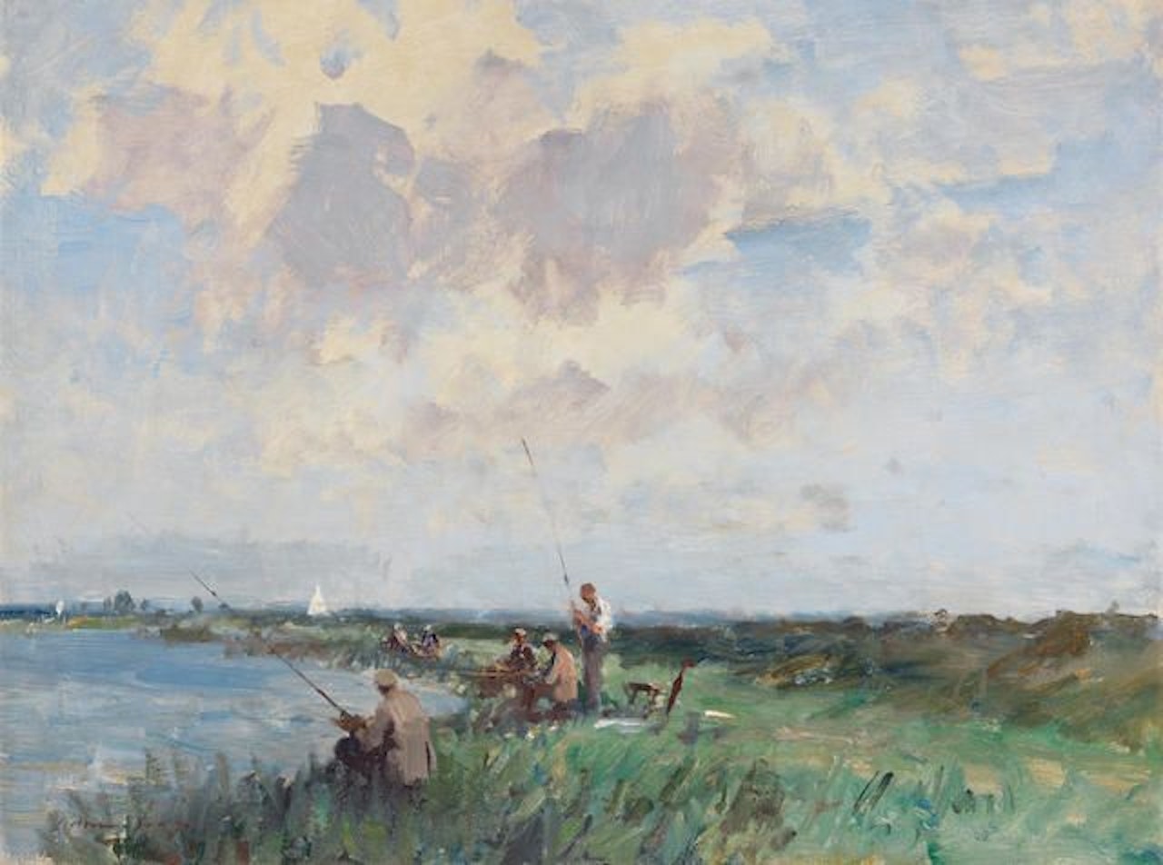 Anglers by the Thurne by Edward Seago