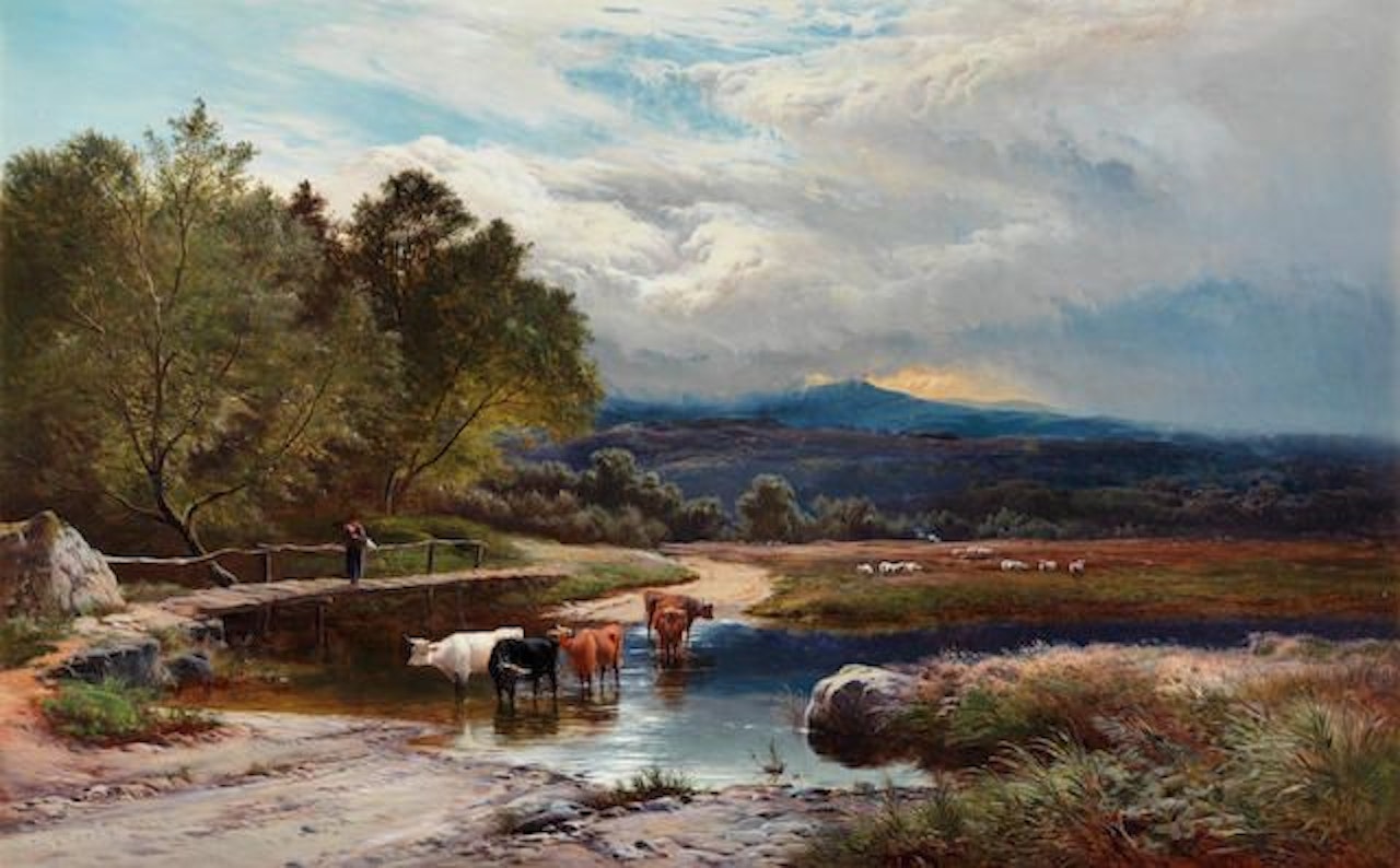 Crossing the ford by Sidney Richard Percy