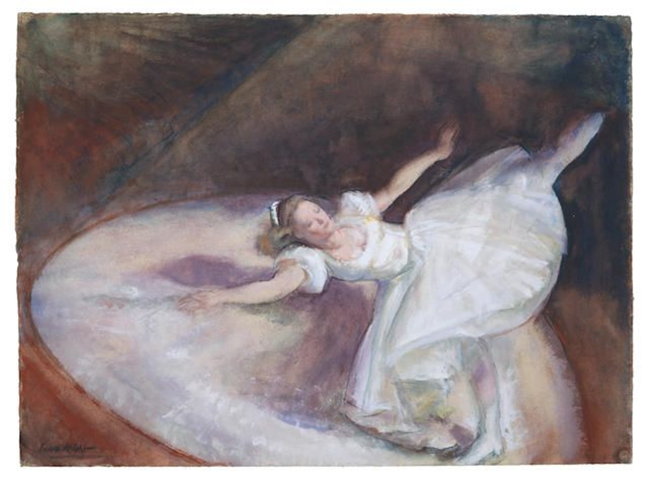 The Arabesque on skates by Laura Knight