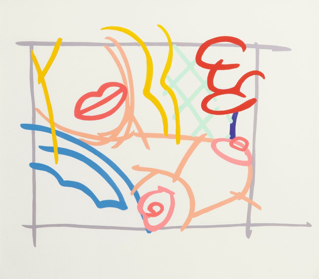 STUDY FOR BEDROOM BLONDE WITH GREEN WALLPAPER by Tom Wesselmann
