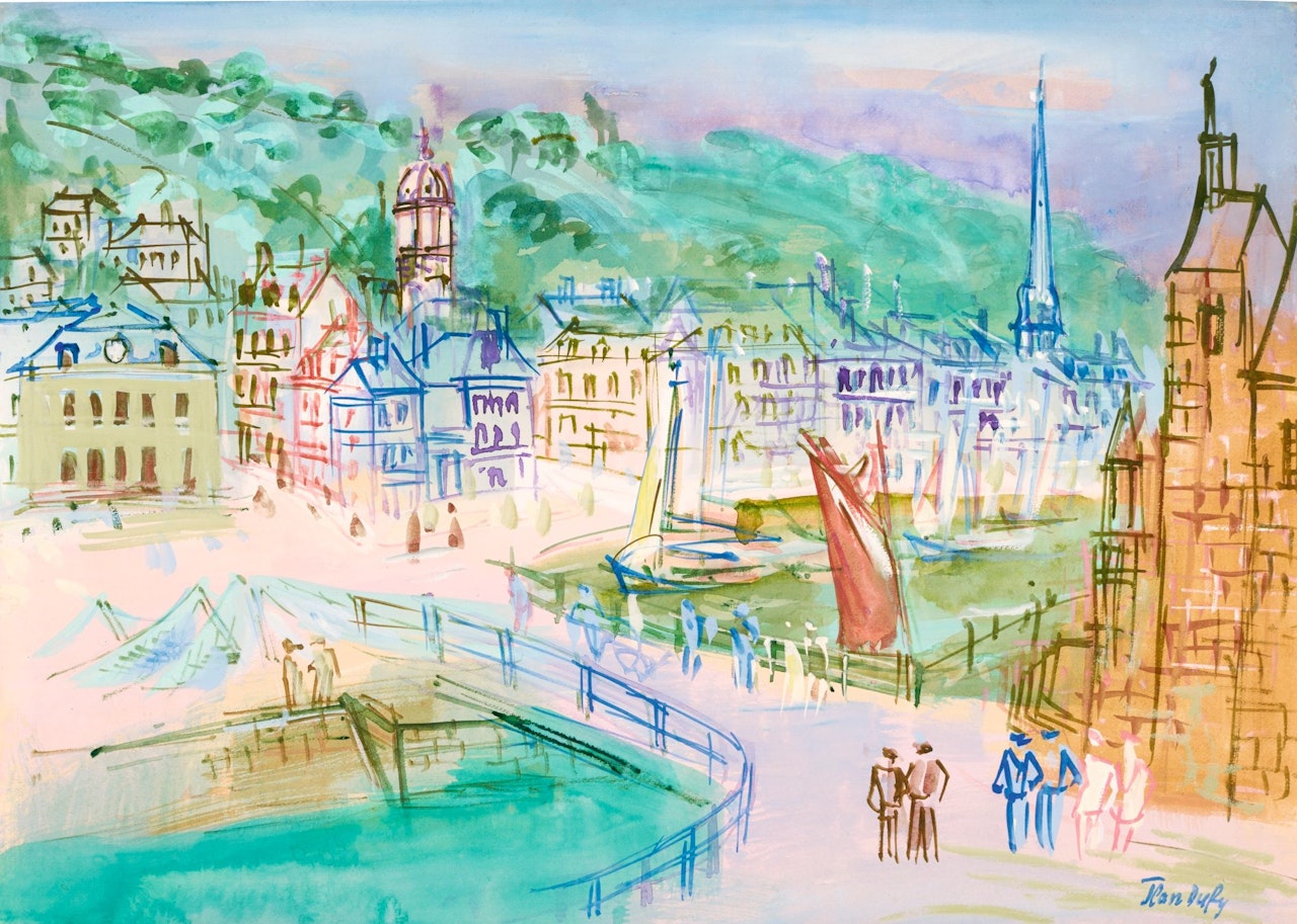 HONFLEUR, L'ÉCLUSE DU VIEUX BASSIN by Jean Dufy