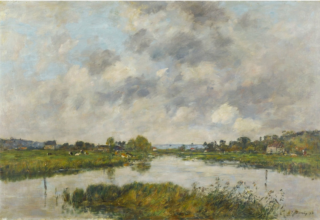 LA RIVIÈRE MORTE À DEAUVILLE by Eugène Boudin