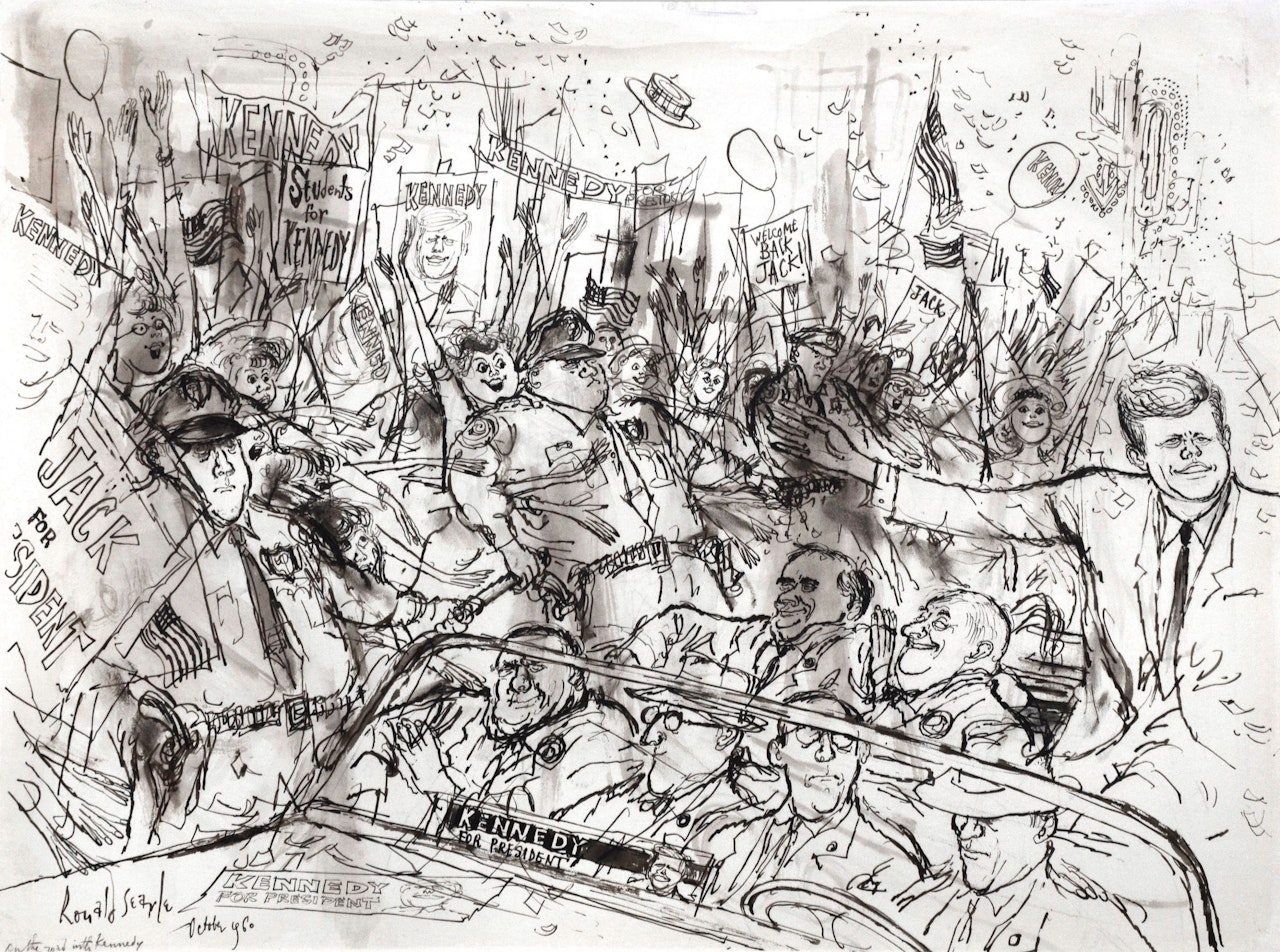 ON THE ROAD WITH KENNEDY by Ronald Searle