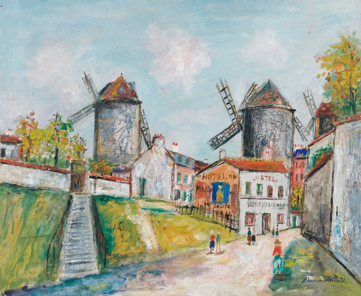 LES TROIS MOULINS, MONTMARTRE by Maurice Utrillo
