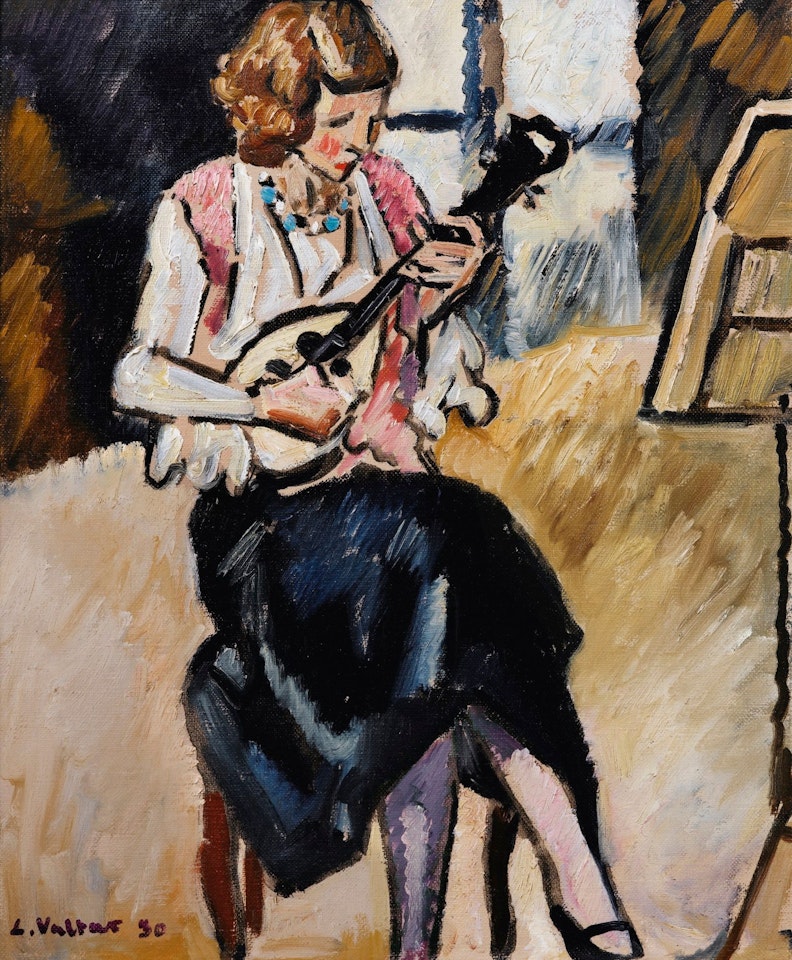 FEMME JOUANT DE LA MANDOLINE by Louis Valtat
