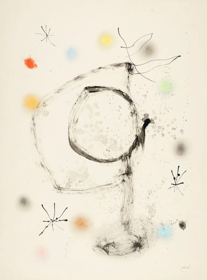 PERSONNAGE ET OISEAU DANS LA NUIT by Joan Miró