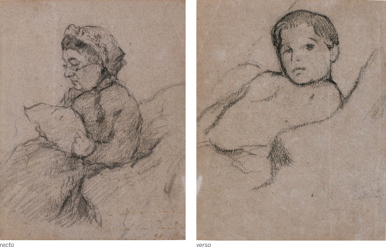 FEMME ASSISE –  RECTO; JEUNE GARÇON – VERSO by Paul Gauguin