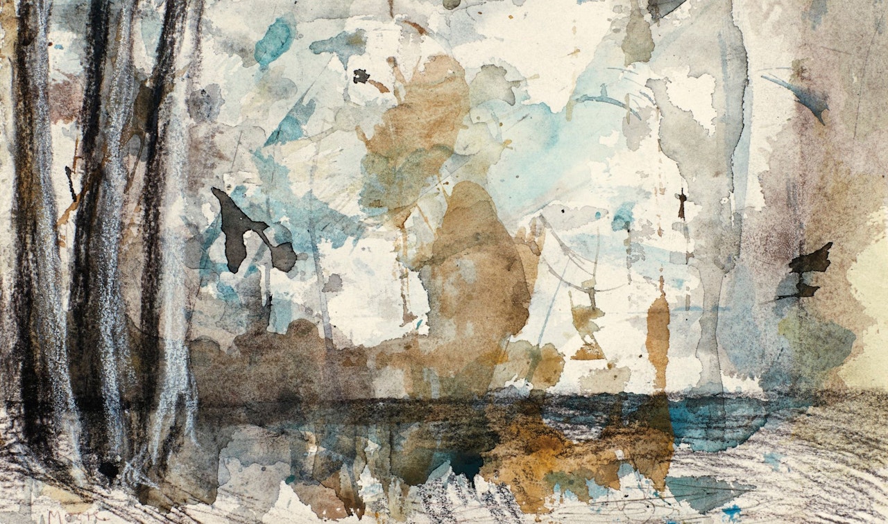 TREES AGAINST HORIZON: AUTUMN STORM by Henry Moore