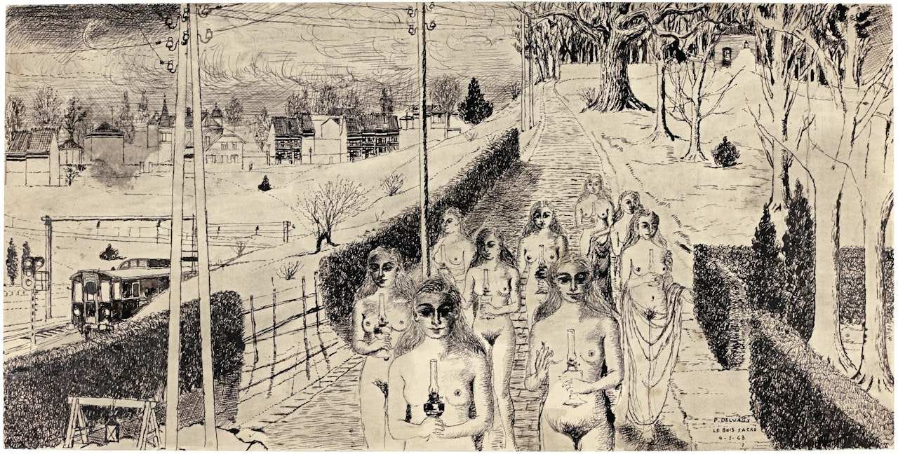 LE BOIS SACRÉ by Paul Delvaux