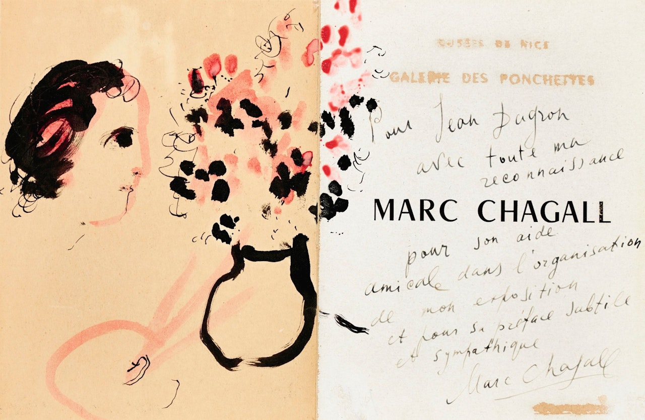 PROFIL DE PEINTRE AU BOUQUET by Marc Chagall