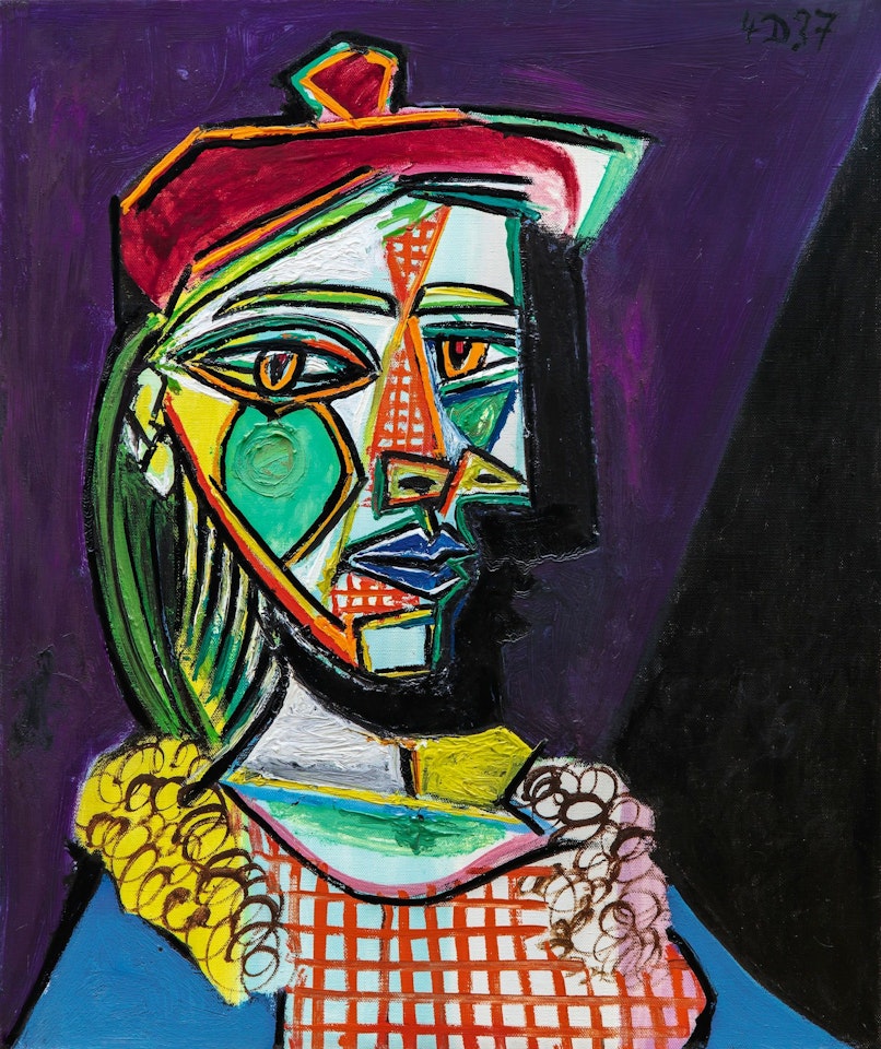 Femme au béret et à la robe quadrillée (Marie-Thérèse Walter) by Pablo Picasso
