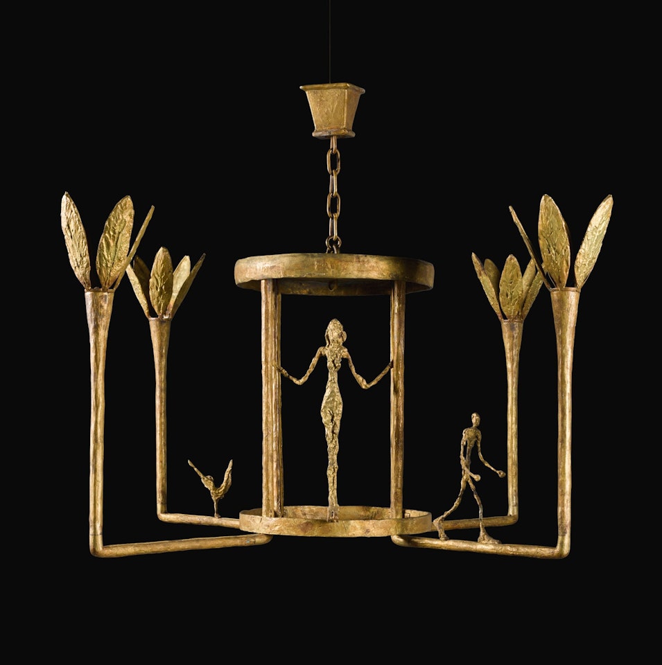 LUSTRE AVEC FEMME, HOMME ET OISEAU by Alberto Giacometti