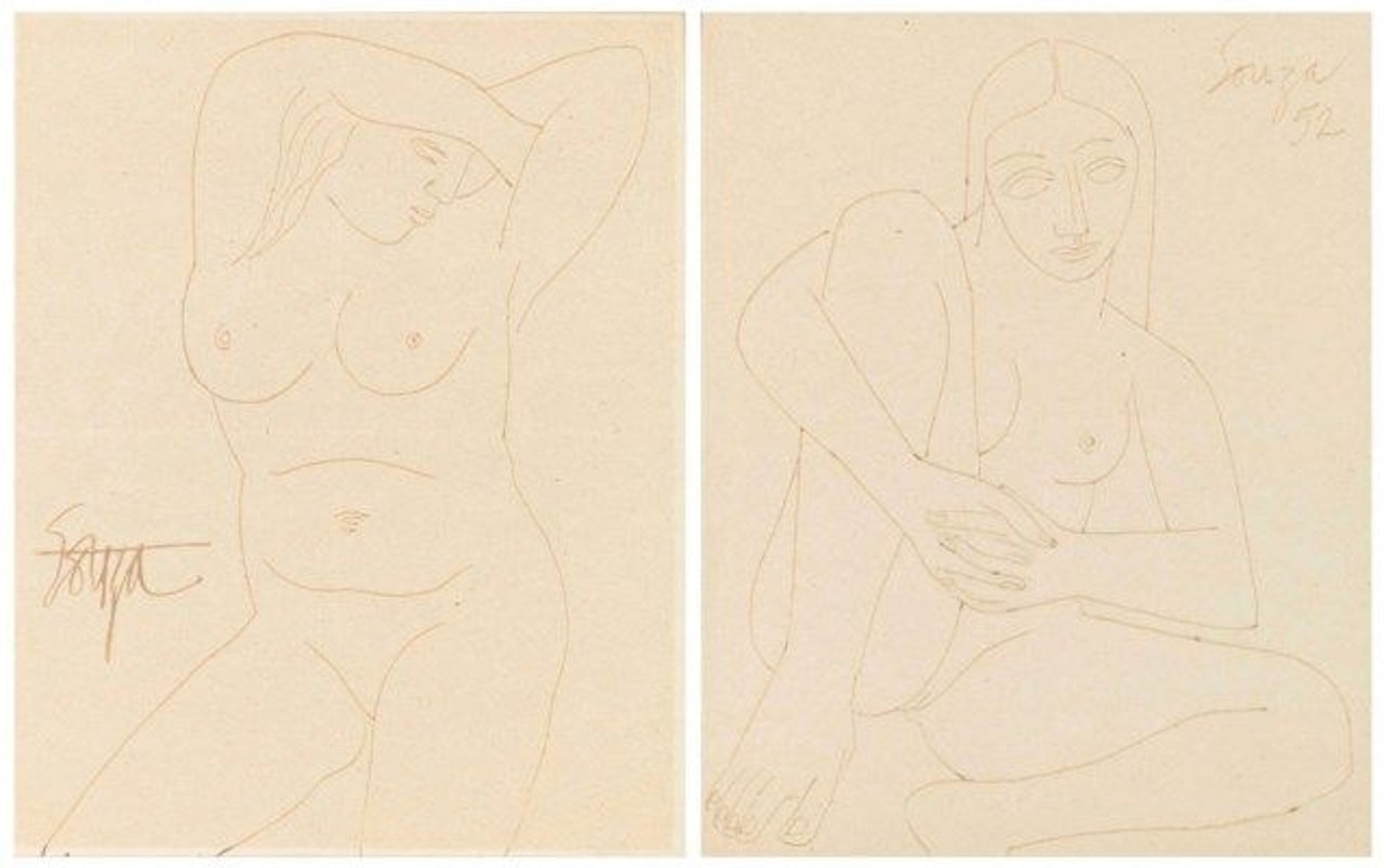 Untitled (Seated Nude) by Francis Newton Souza