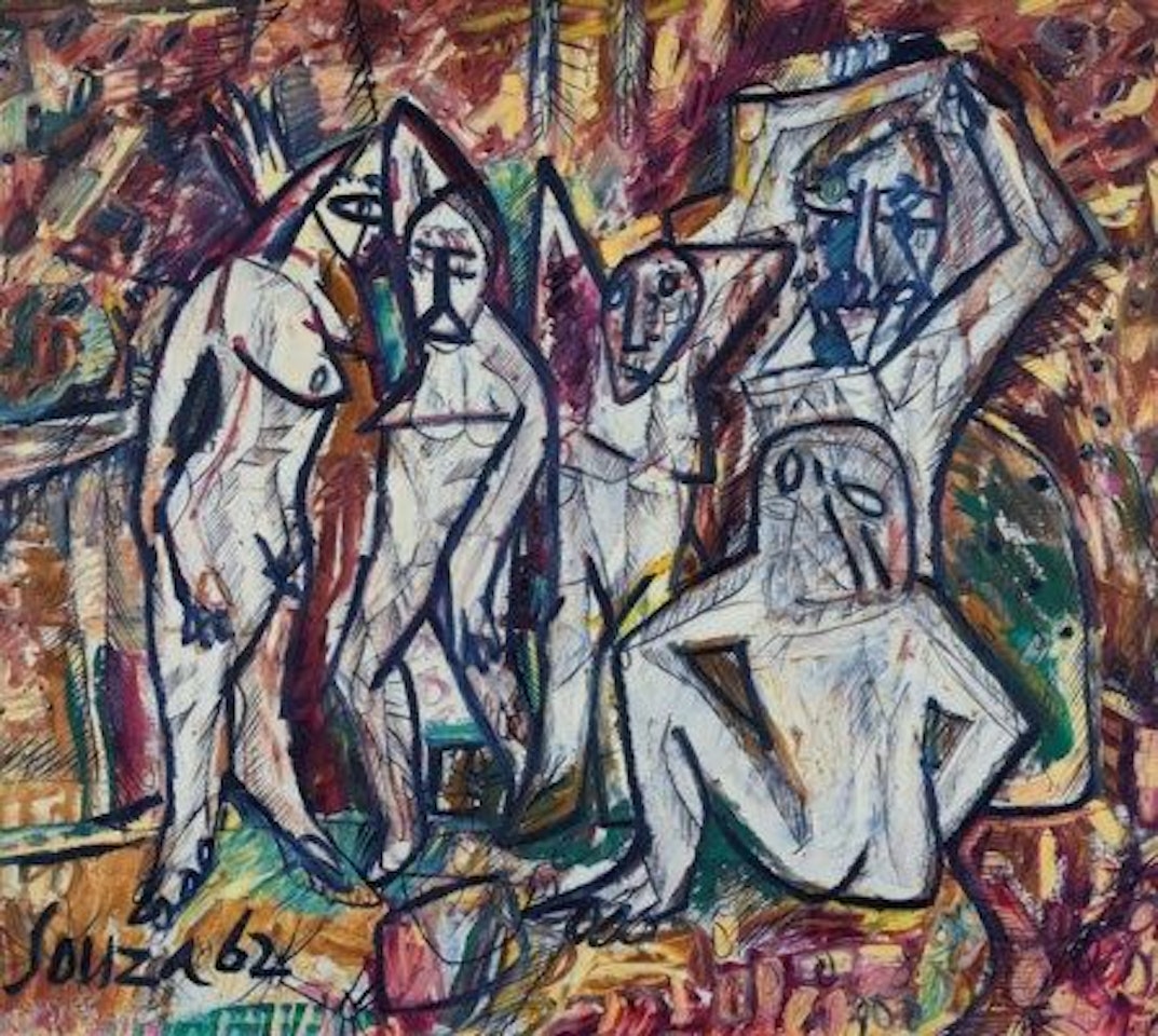 Young Ladies from Belsize Park by Francis Newton Souza