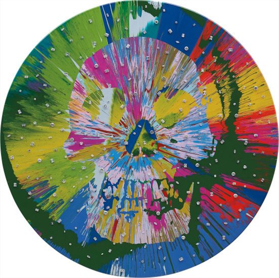 Beautiful Ataguju Abreaction Painting for Mark (with Diamonds) by Damien Hirst