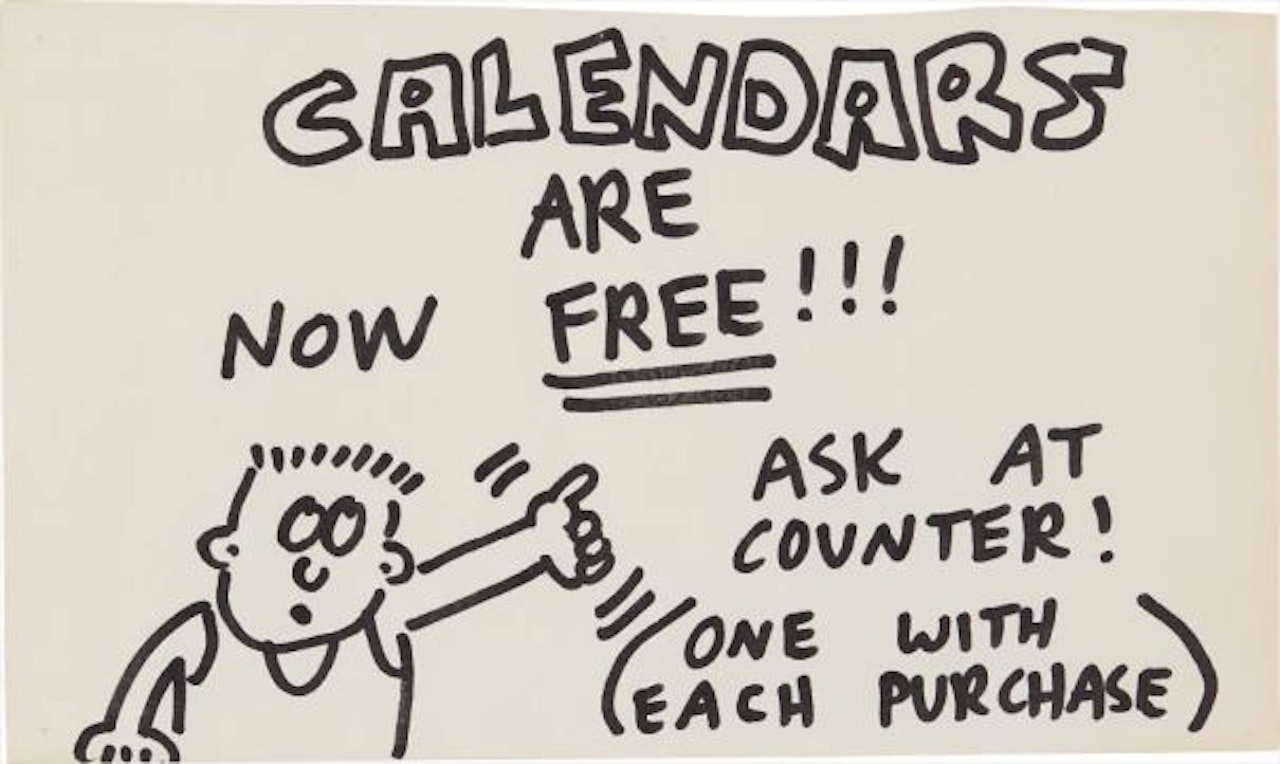 Pop Shop Signage (Free Calendars) by Keith Haring