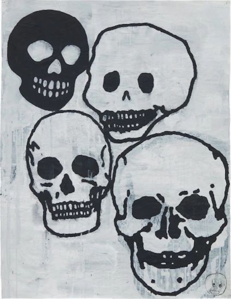 Crowd (Skulls) #2 by Donald Baechler
