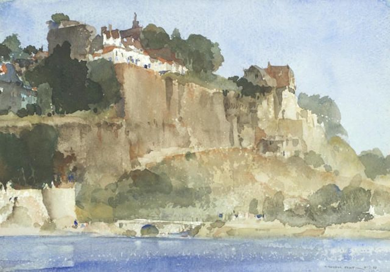 Décise, Burgundy'; verso: Sketch for the work by William Russell Flint