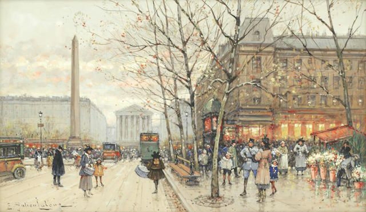 La place de la Concorde by Eugene Galien-Laloue