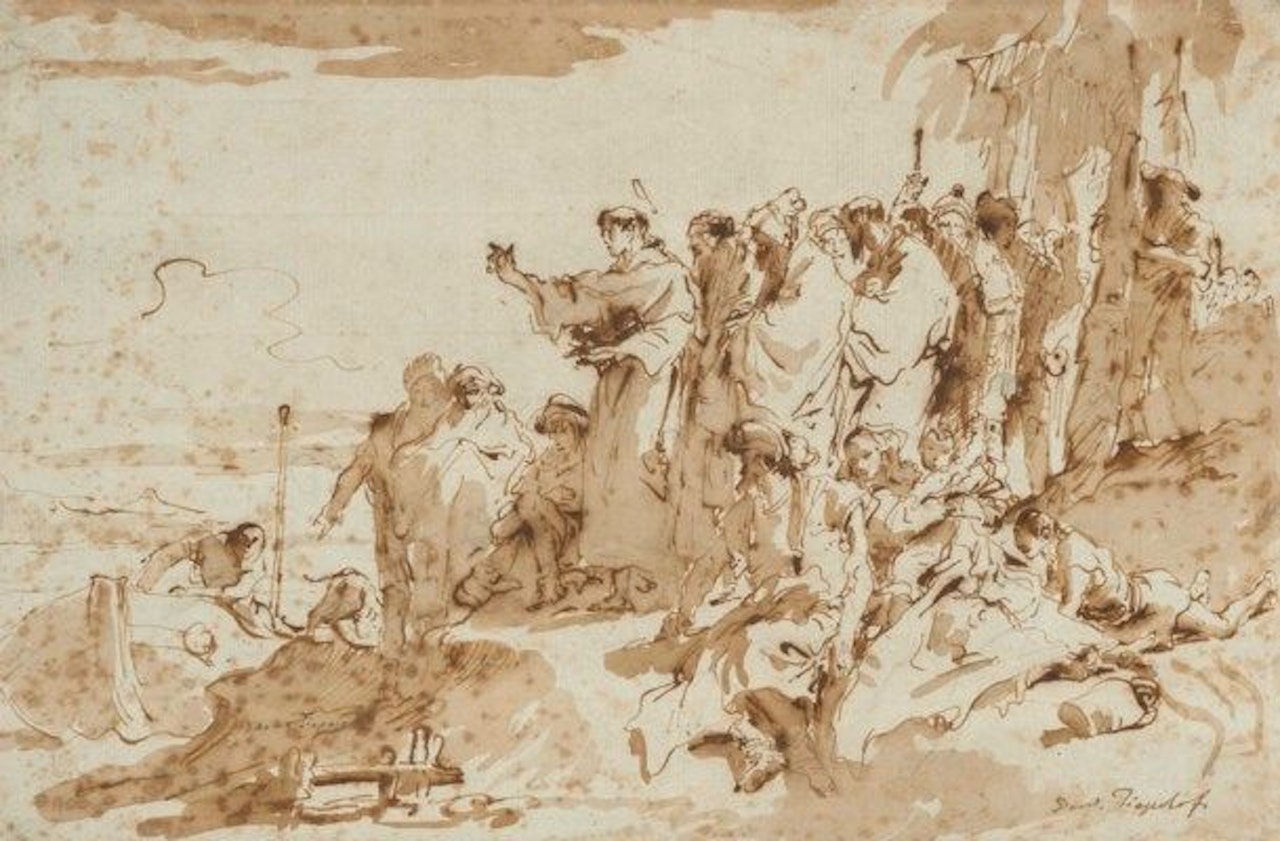 La Prédication de Saint Antoine by Giovanni Domenico Tiepolo
