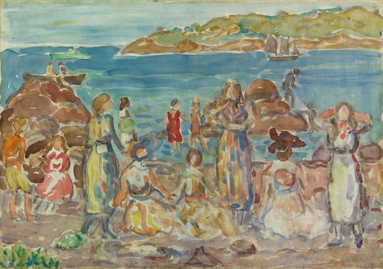 BEACH SCENE, NEW ENGLAND by Maurice Prendergast