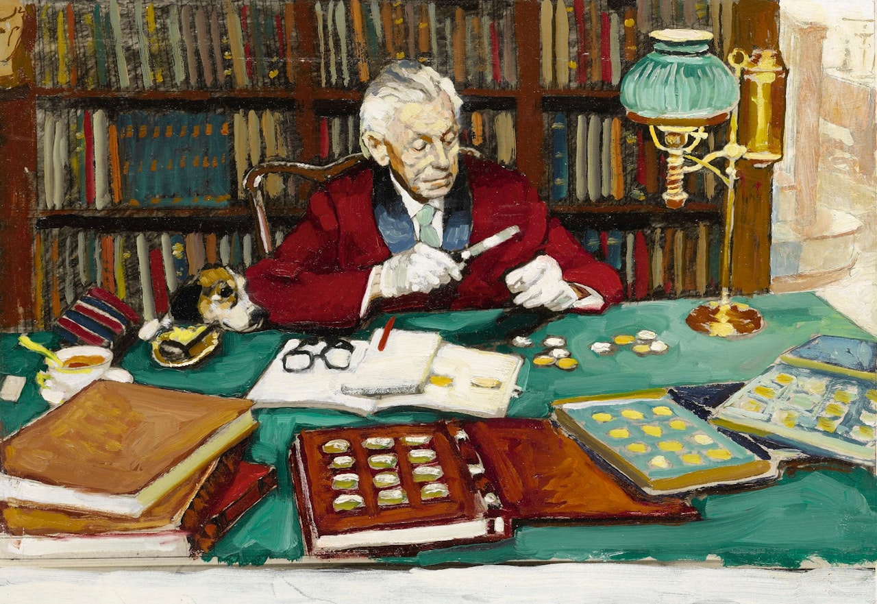 STUDY FOR 'THE COLLECTOR' by Norman Rockwell