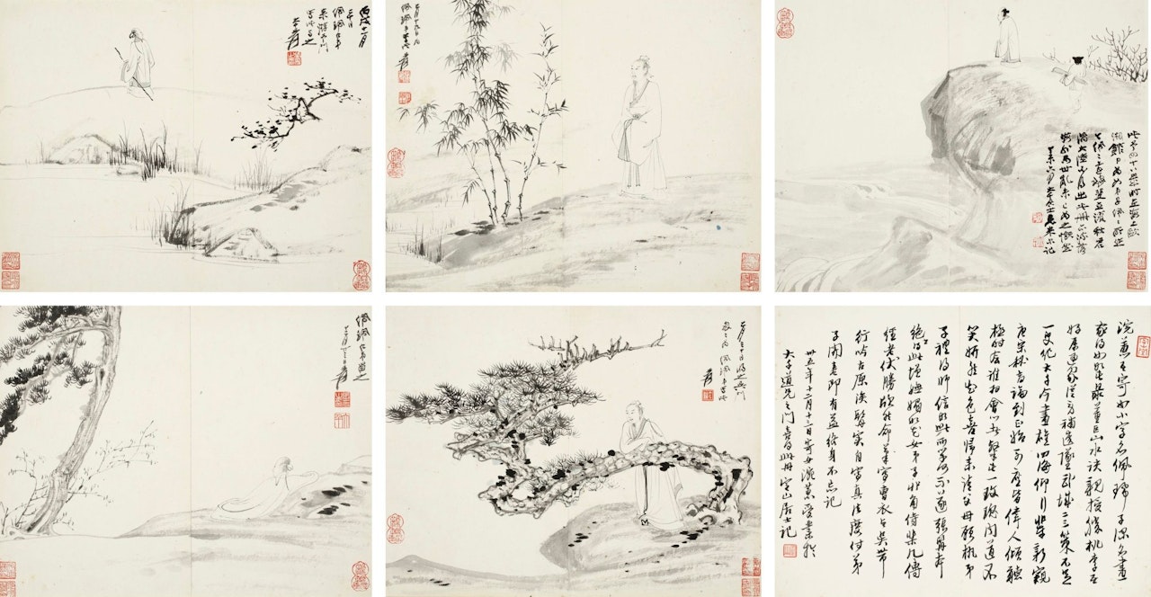 RECLUSE FIGURES by Zhang Daqian