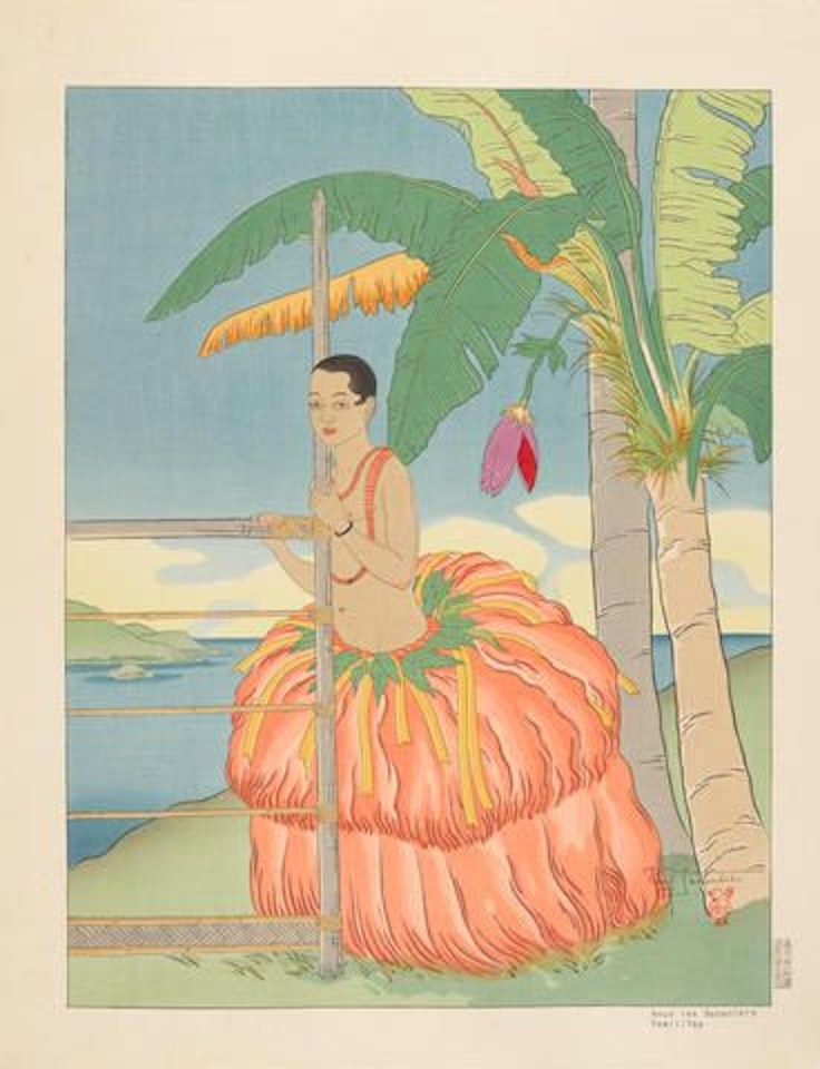 Sous les Bananiers, Tomil: Yap (Under the Banana Trees, Tomil, Yap); Retour de la Jungle, Tondano: Celebes (Return from the Jungle, Tondano, Sulawesi) by Paul Jacoulet