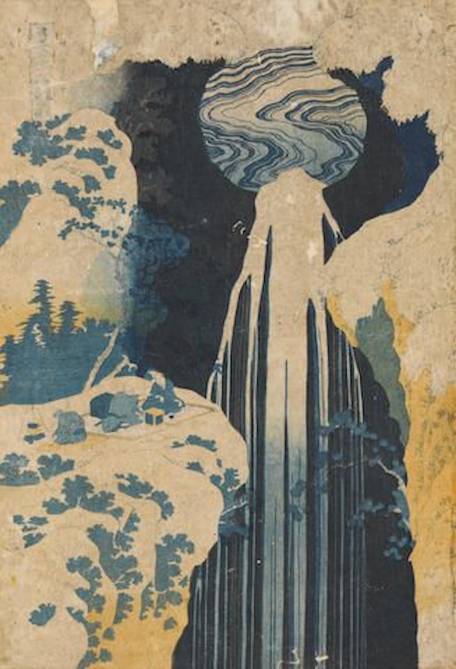 Kisoji no oku, Amidagataki (Amida Waterfall on the Kisokaido) by Katsushika Hokusai