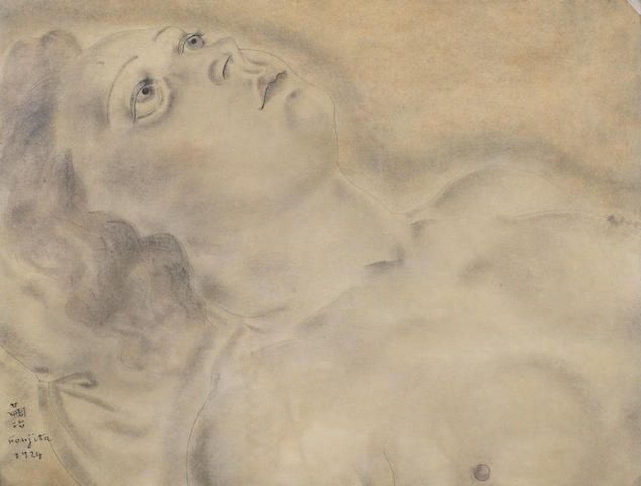 Portrait de femme en buste by Leonard Tsuguharu Foujita