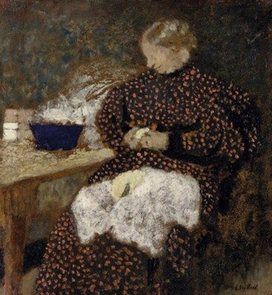 Madame Vuillard épluchant des légumes by Édouard Vuillard