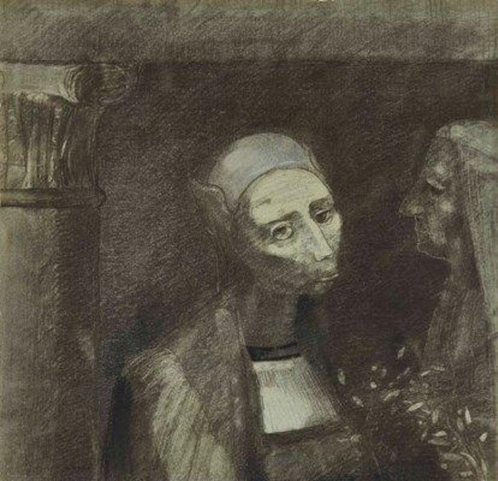 Deux têtes de femmes ou Satan et la statue by Odilon Redon