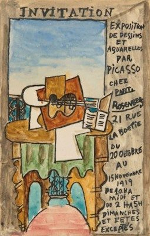 Le guéridon (Maquette pour un carton d'invitation) by Pablo Picasso